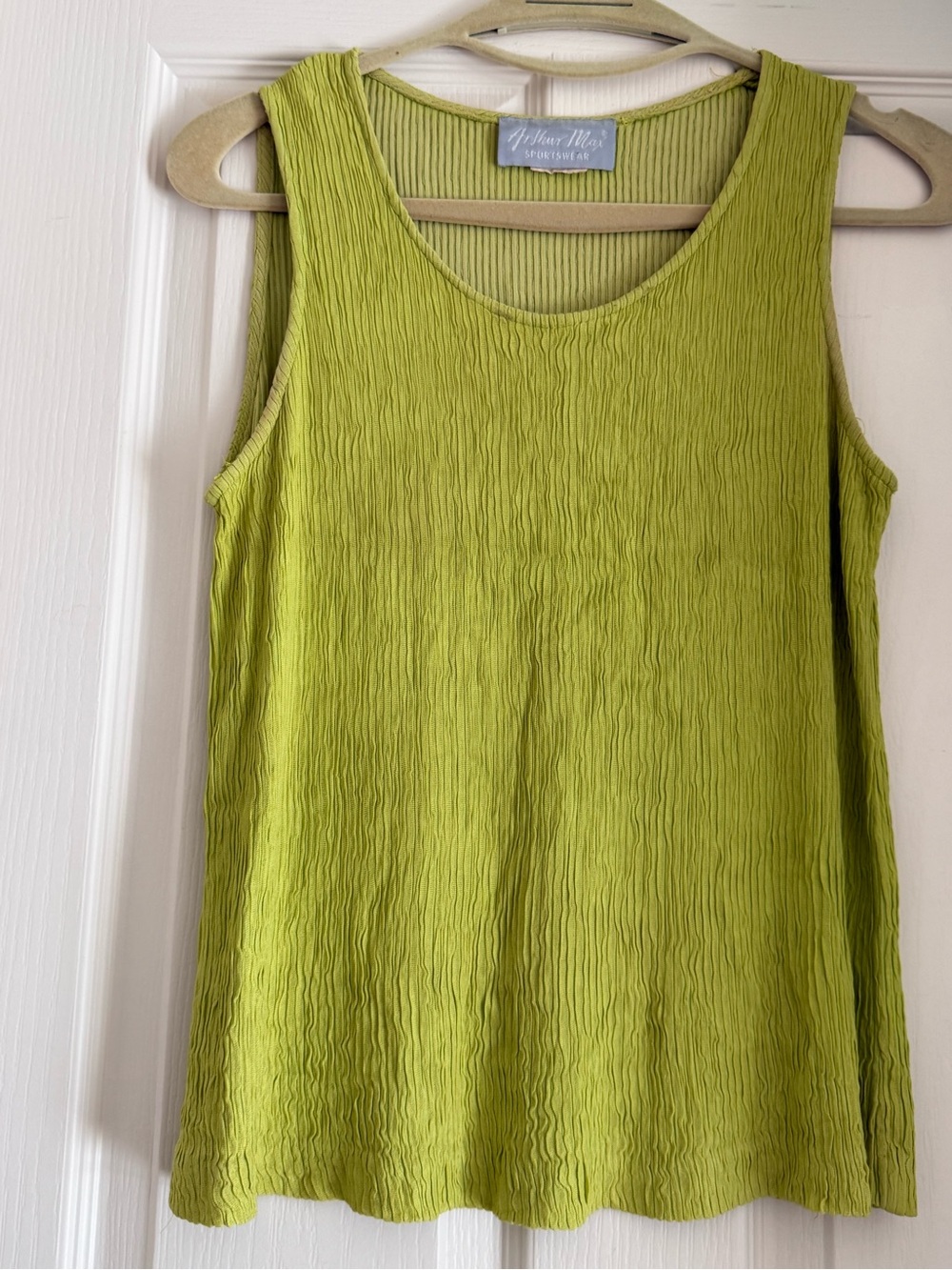 Textured Lime Green Sleeveless Tank